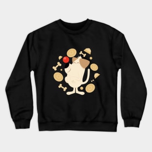 Super cute yellow Labrador playing with his favorite ball Crewneck Sweatshirt